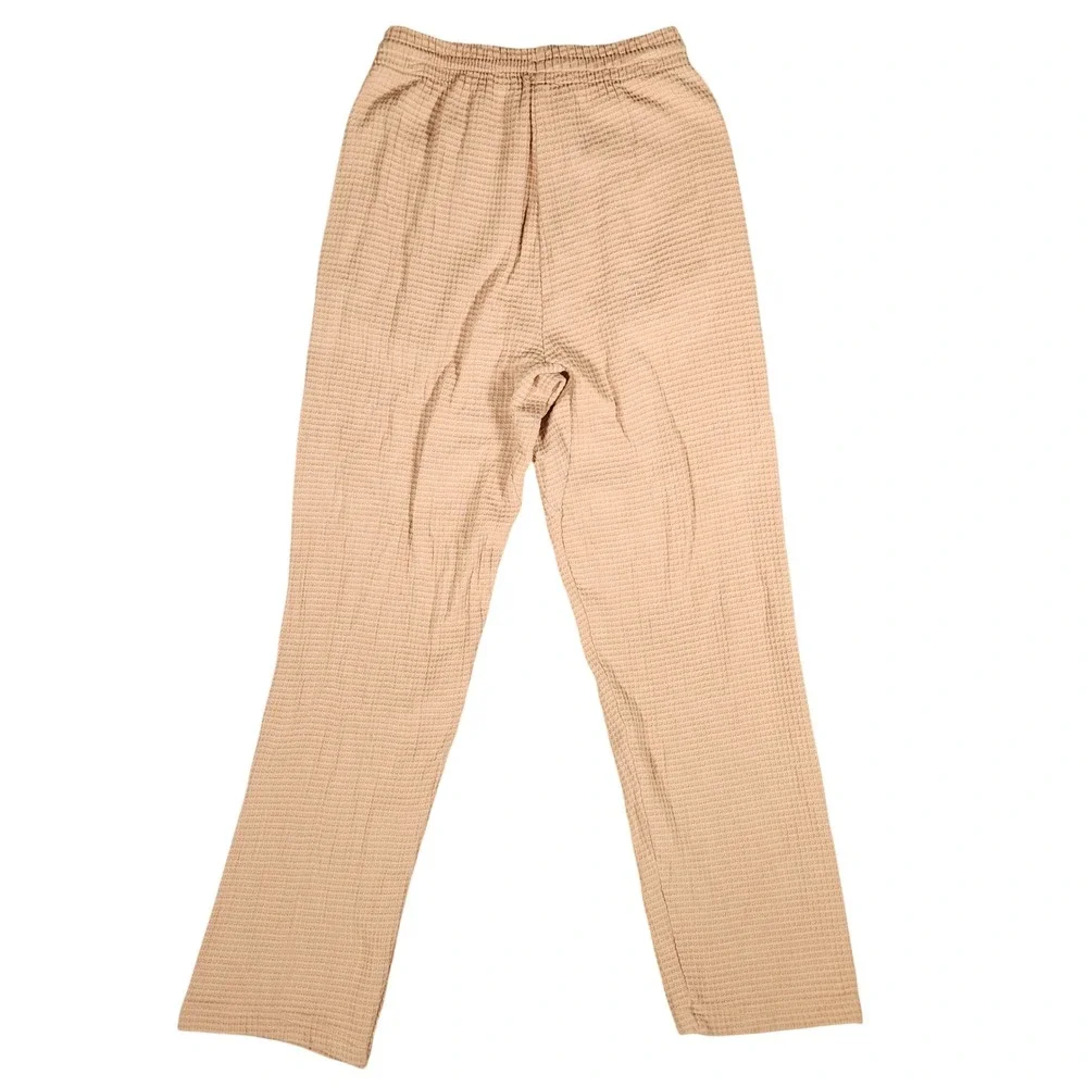 Adidas Waffle Knit‎ Pants Mens Small Tan Excellent Drawstring Joggers JL6556